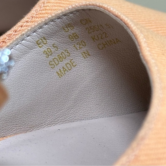 STUART WEITZMAN Mykonos canvas wedge espadrilles - orange mango - size 9 - Picture 8 of 15